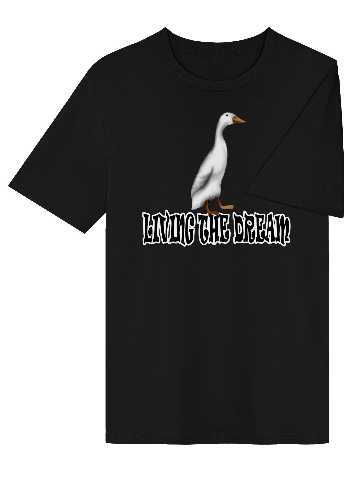Duck "LIVING THE DREAM" T-Shirt. Unisex Stanley/Stella Organic Ribbed Neck T-Shirt product image (3)