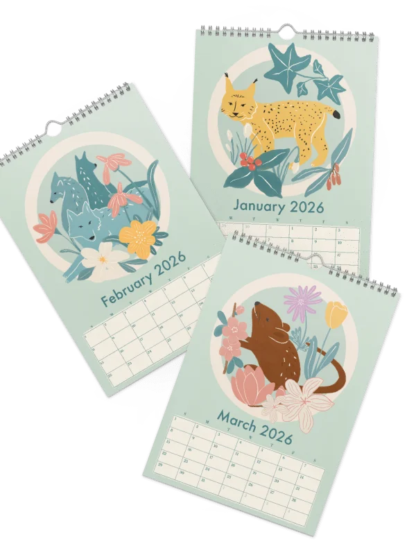 Swiss Wildlife 2026 Wall Calendar – Nature-Inspired Animal Art for Kids, Families & Nature Lovers product image (2)