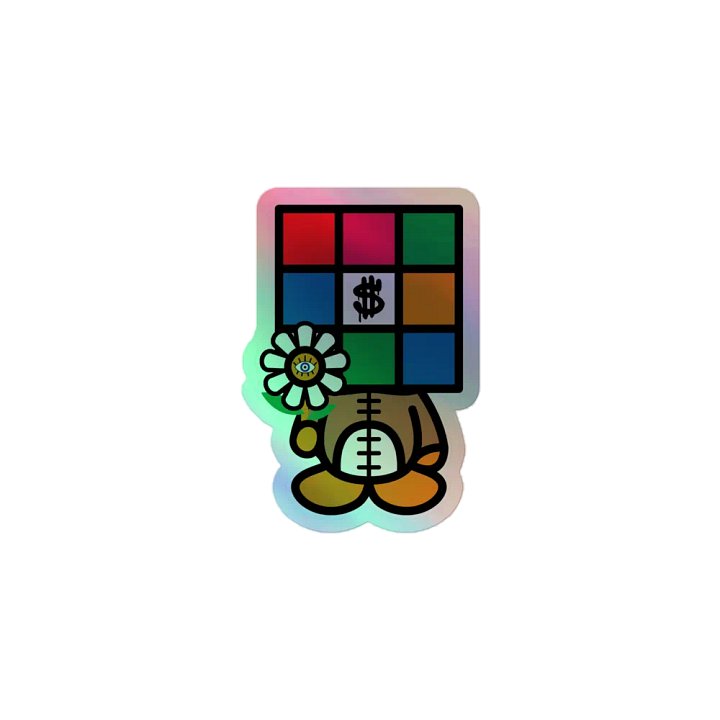Cube Head Kiss-Cut Holographic Sticker product image (1)