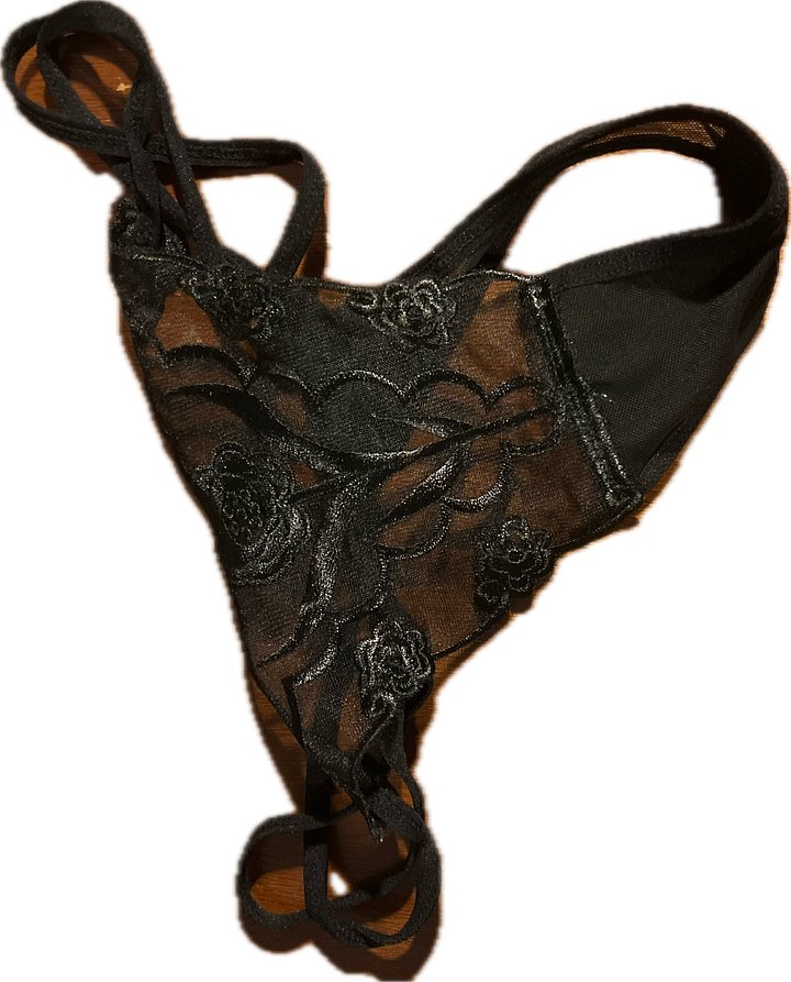 Black Rose Lace Thong Panties product image (1)