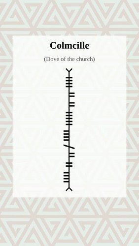 Ogham Word of the Day:Colmcille 
Explore more Ogham: The Ancient Irish 'Tree Alphabet' , 
Medieval history and linguistics at...