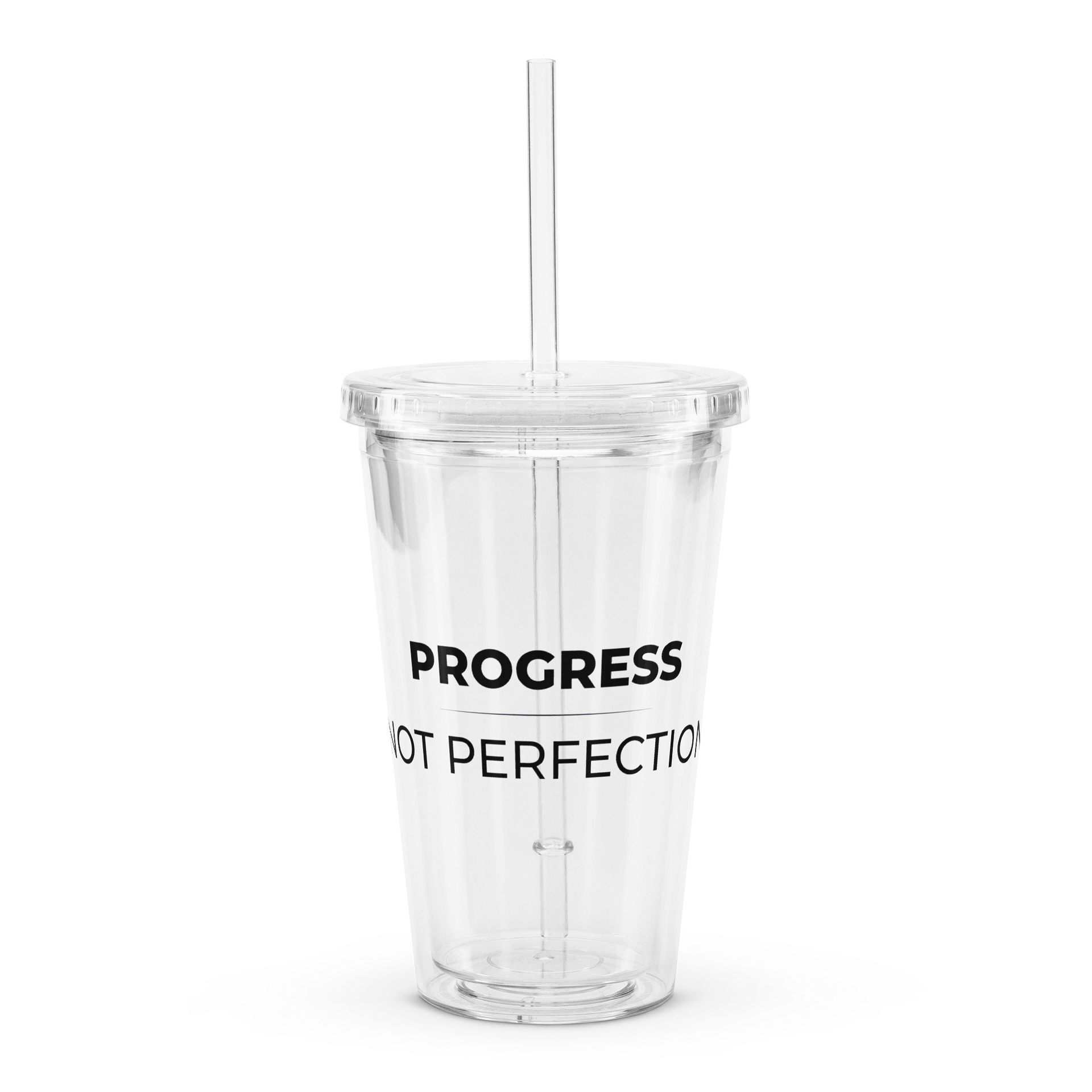 Double Wall Plastic Tumbler - Progress. Not Perfection product image (1)