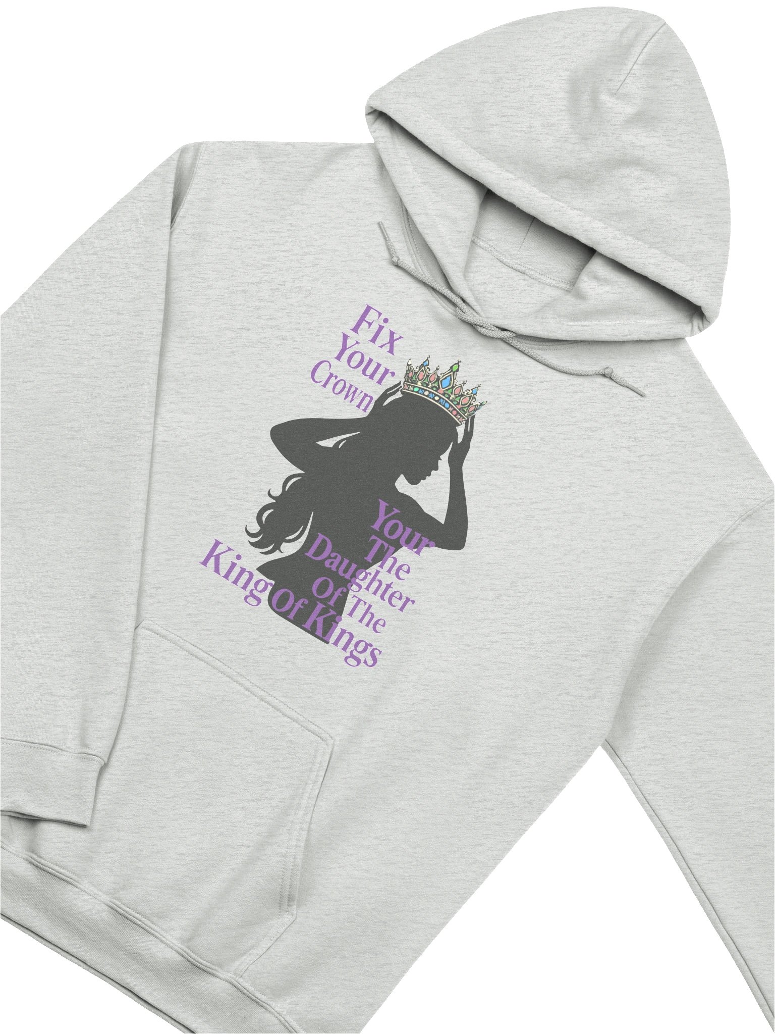 Fix Your Crown Daughter of the King Christian Pullover Hoodie for Women Faith Based Kingdom Identity Apparel product image (3)