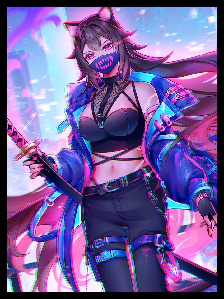 【Framed Poster】- Myun Cyber Katana product image (1)