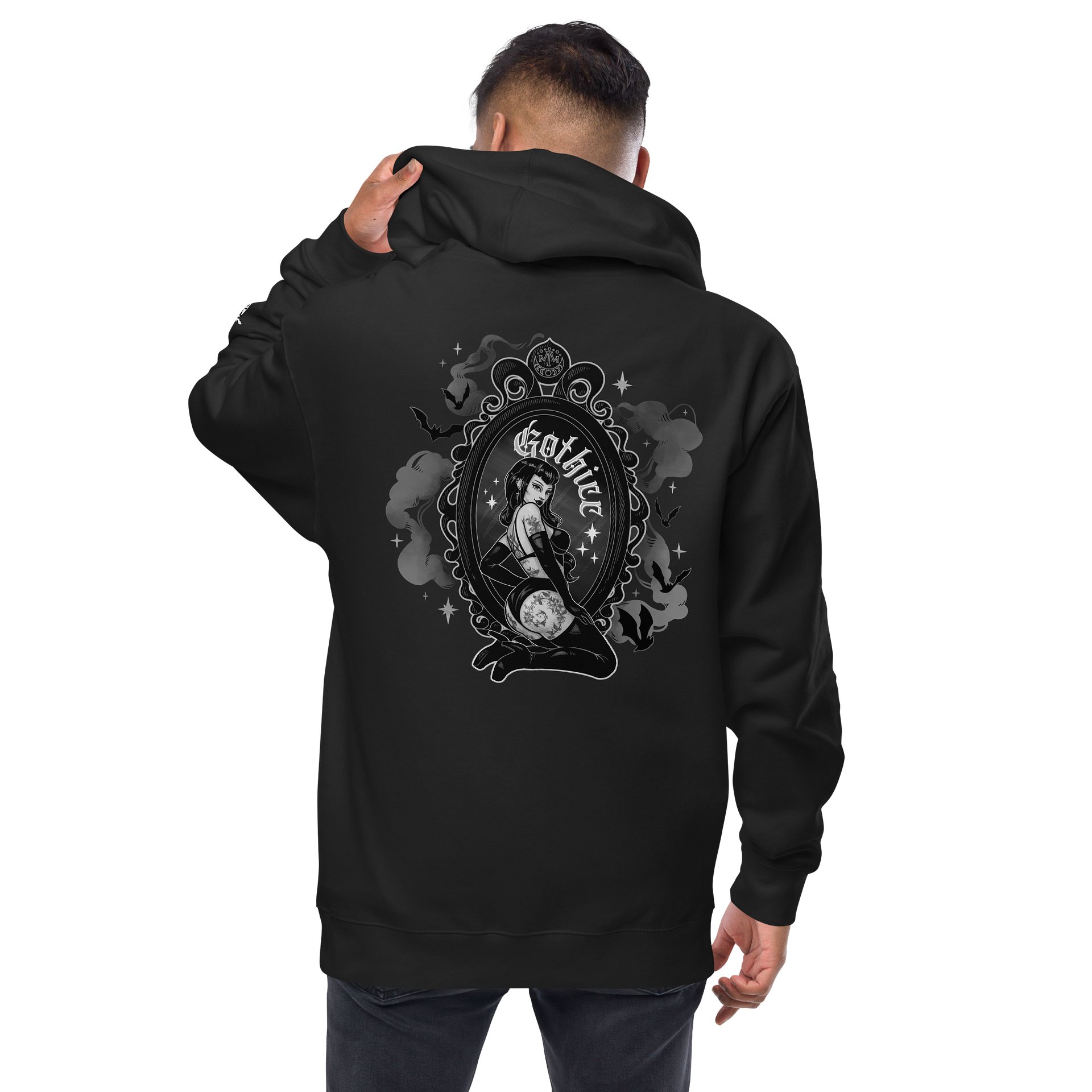 𝖌𝖔𝖙𝖍𝖎𝖈𝖈 fleece zip-up hoodie product image (2)