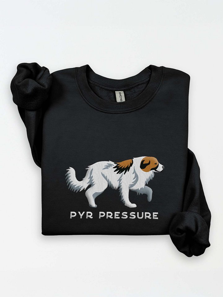 Pyr Pressure Sweatshirt (Embroidered) of a Great Pyrenees(Brown & White) product image (1)