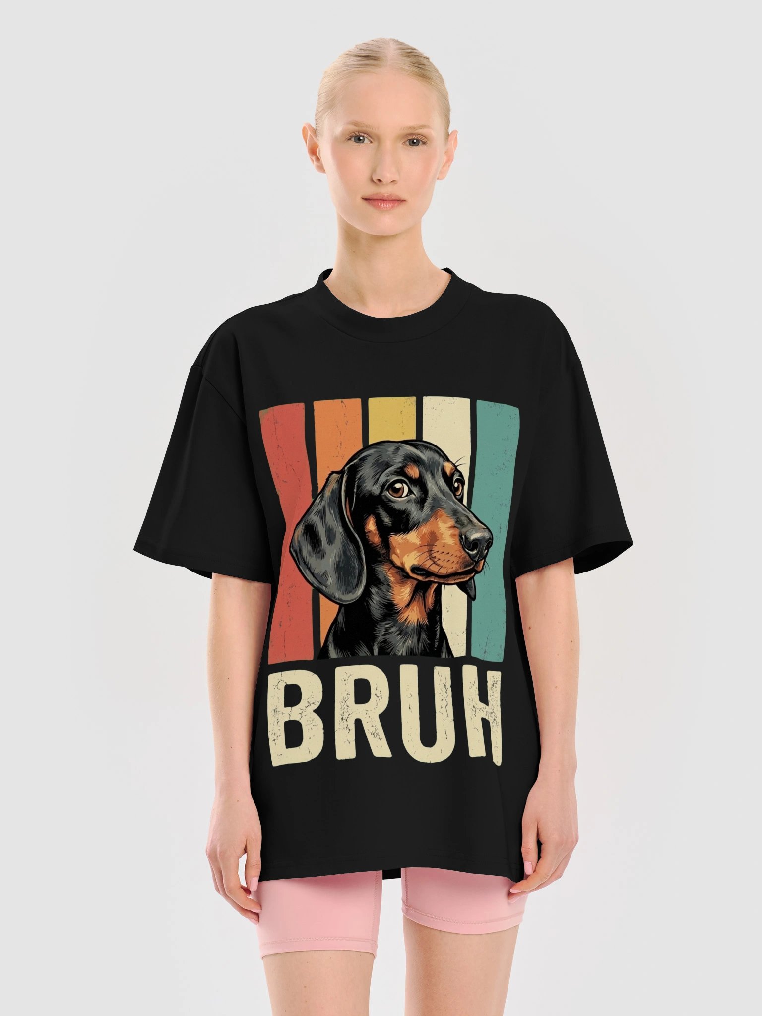 Funny Bruh Dachshund T-Shirt - Vintage Retro Wiener Dog Meme Graphic Tee product image (26)