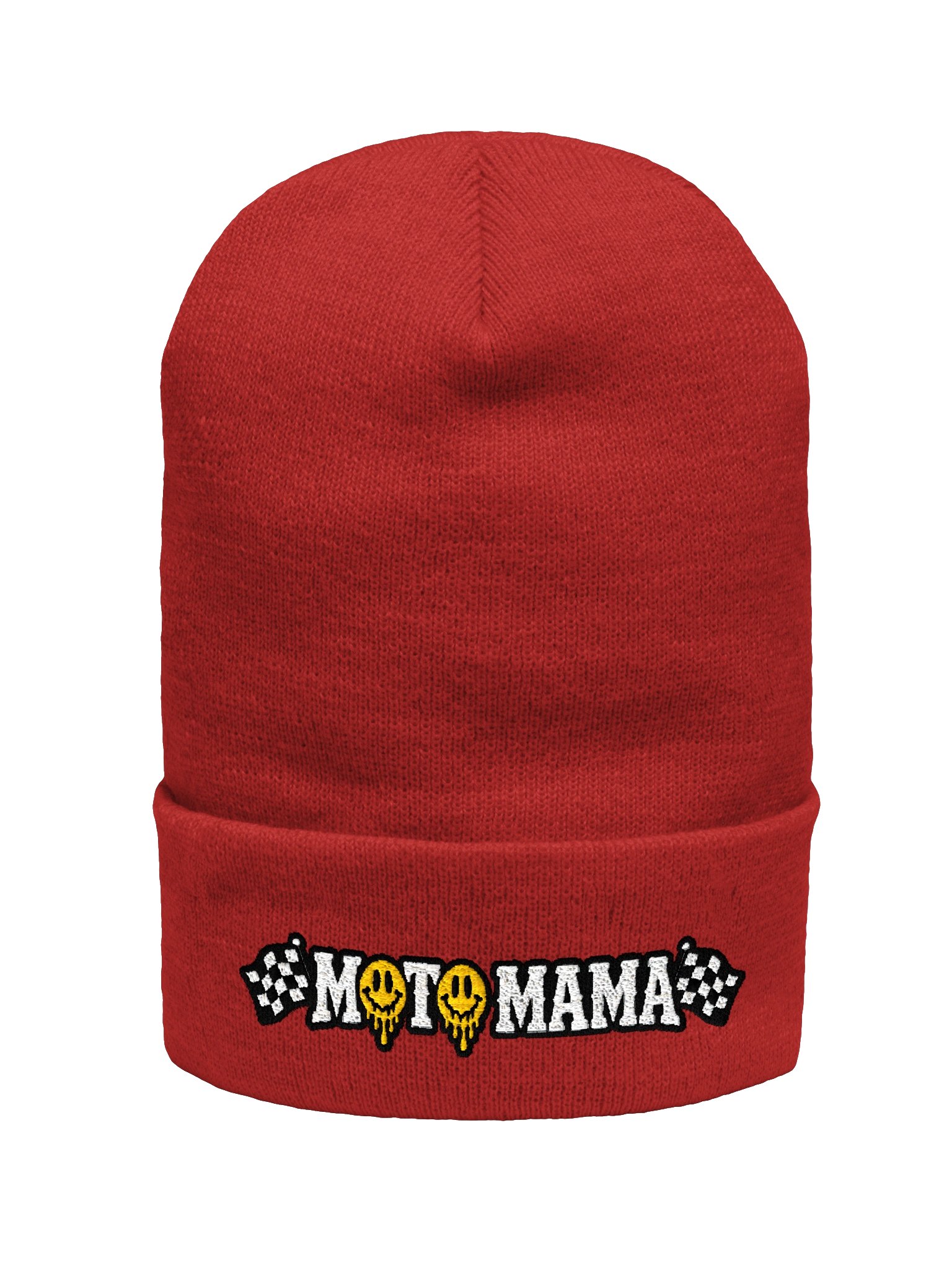 Red Smiley Moto Mama Beanie product image (1)