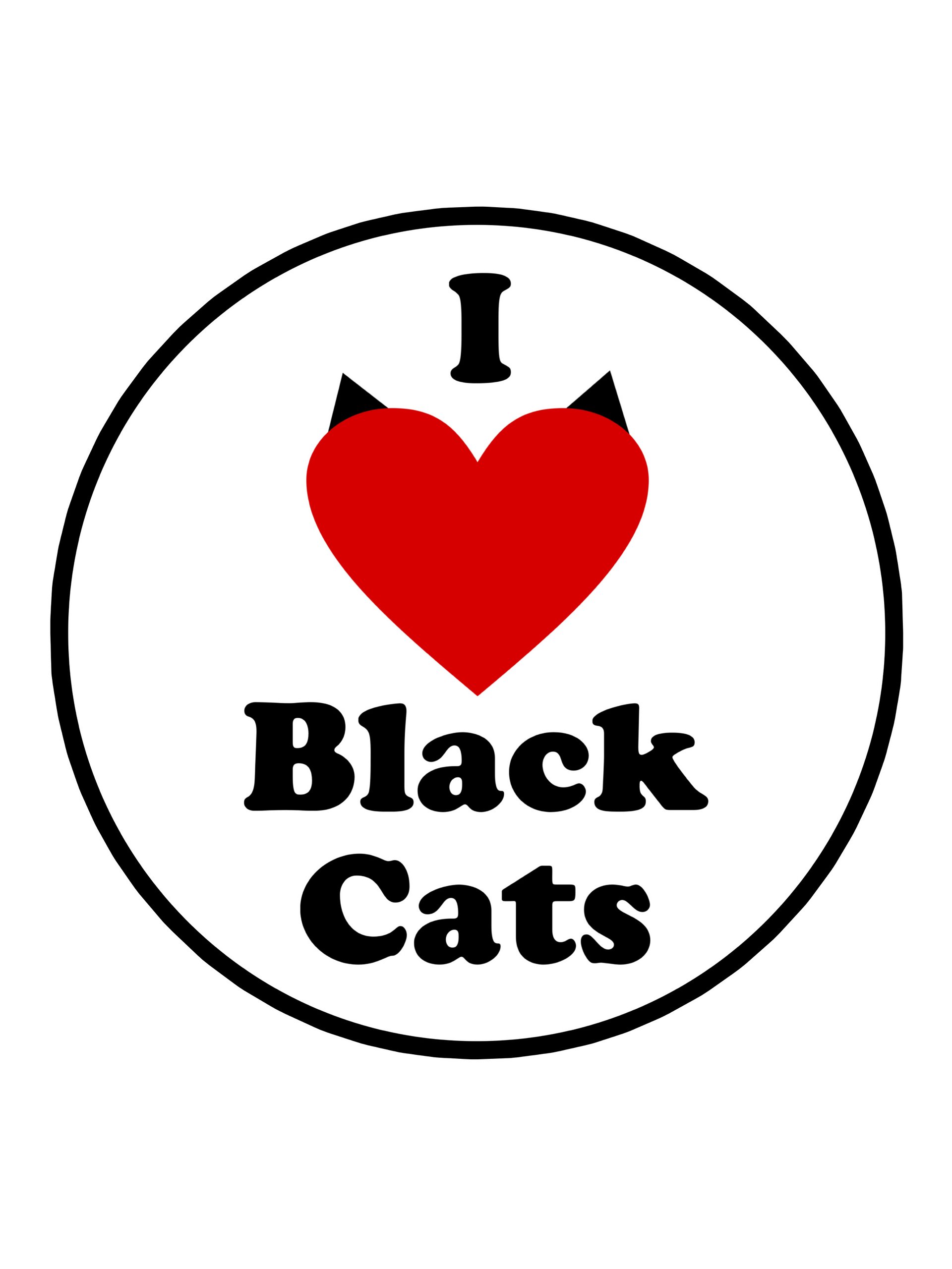 I Love Black Cats sticker product image (1)