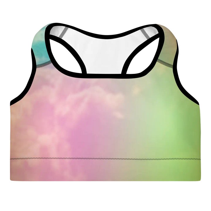 Blur cloud rainbow Design Padded Sports Bra - v11 product image (2)