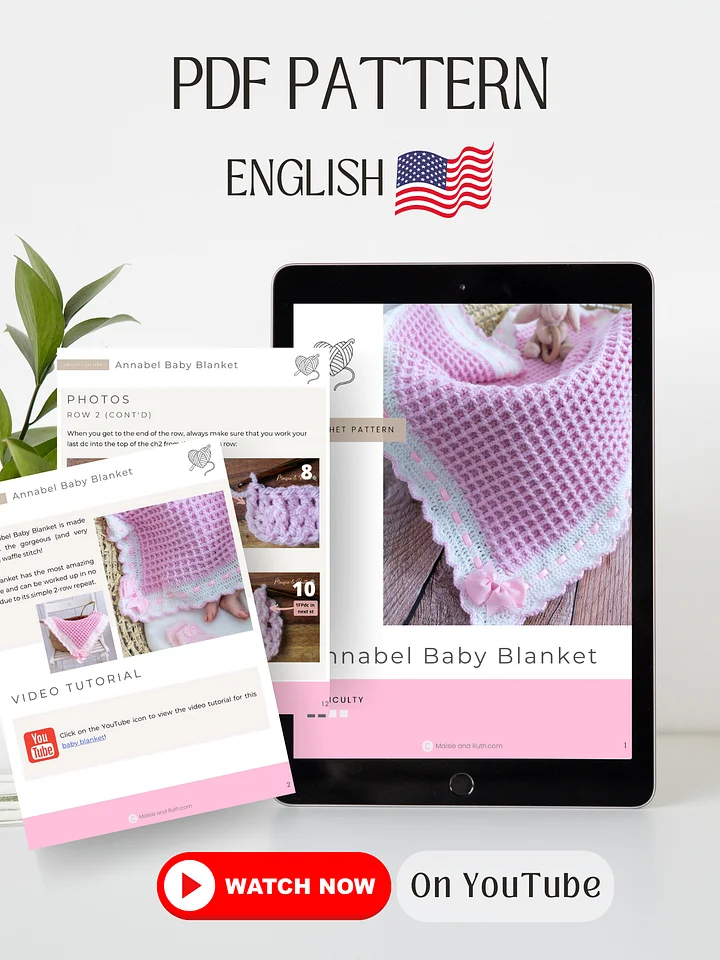 Waffle Baby Blanket Crochet Pattern product image (2)