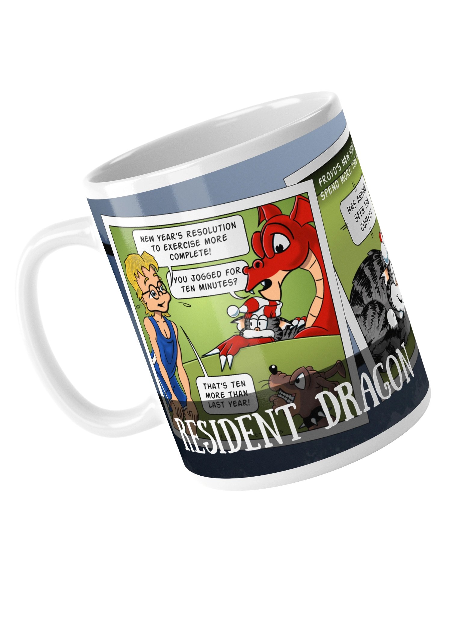 Resident Dragon Comic New Year's Resolutions Three-Panel Mug product image (5)