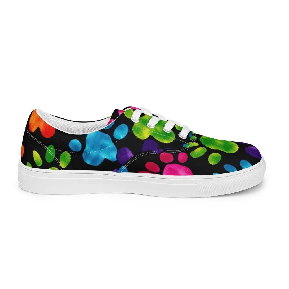 Colorful Pawprint Lace-Up Shoes product image (5)