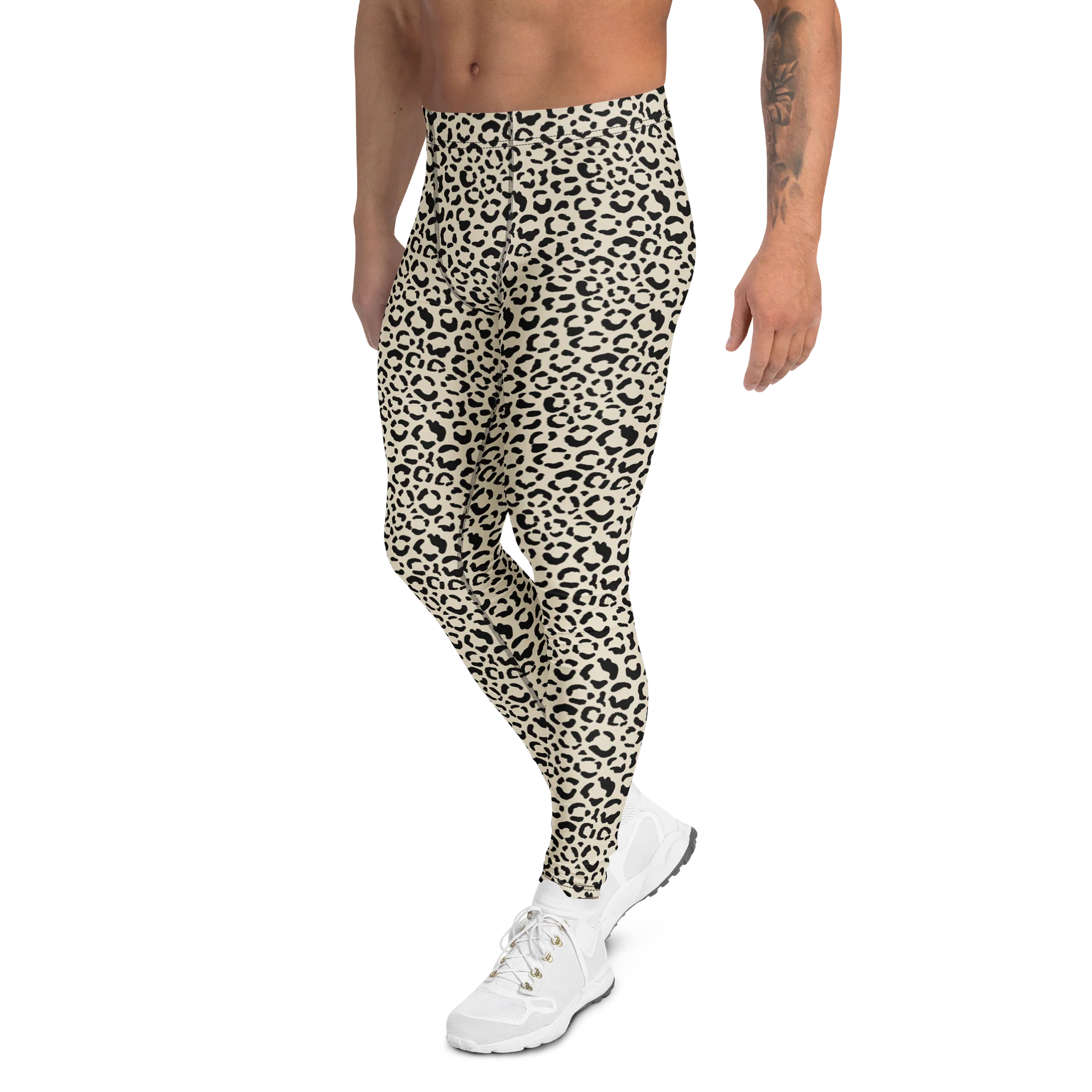 Bold Leopard Pattern Men's Leggings for Activewear product image (4)
