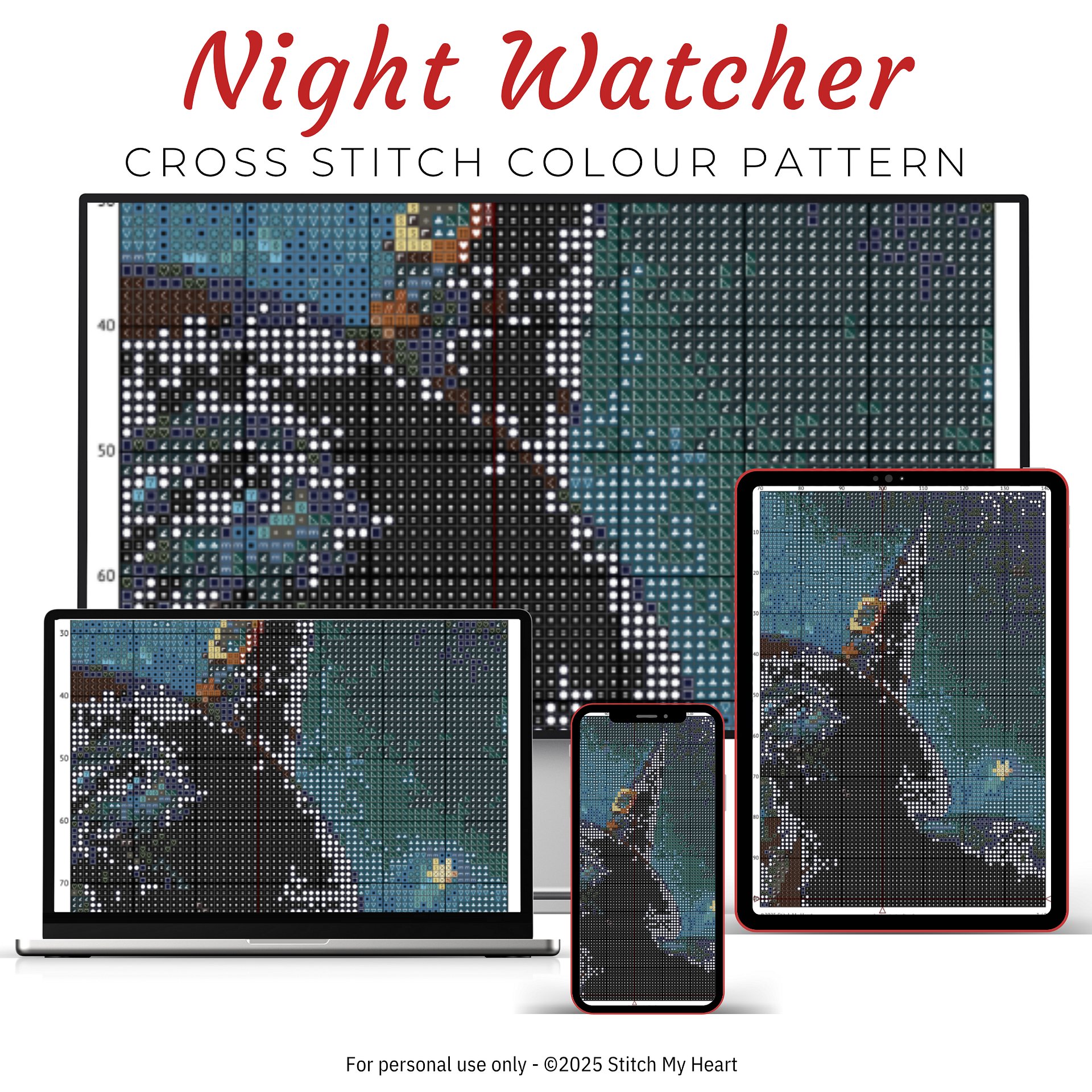 Night Watcher Cross Stitch Pattern product image (3)