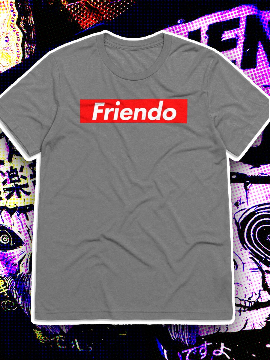 Friendo Red Bar Triblend Gray product image (1)