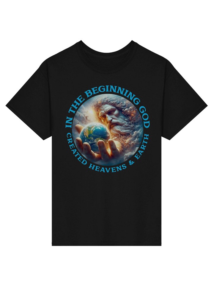 In The Beginning Tee - Genesis 1:1 God Creates Word, Bible Verse Bold Christian Graphic T-Shirt product image (1)