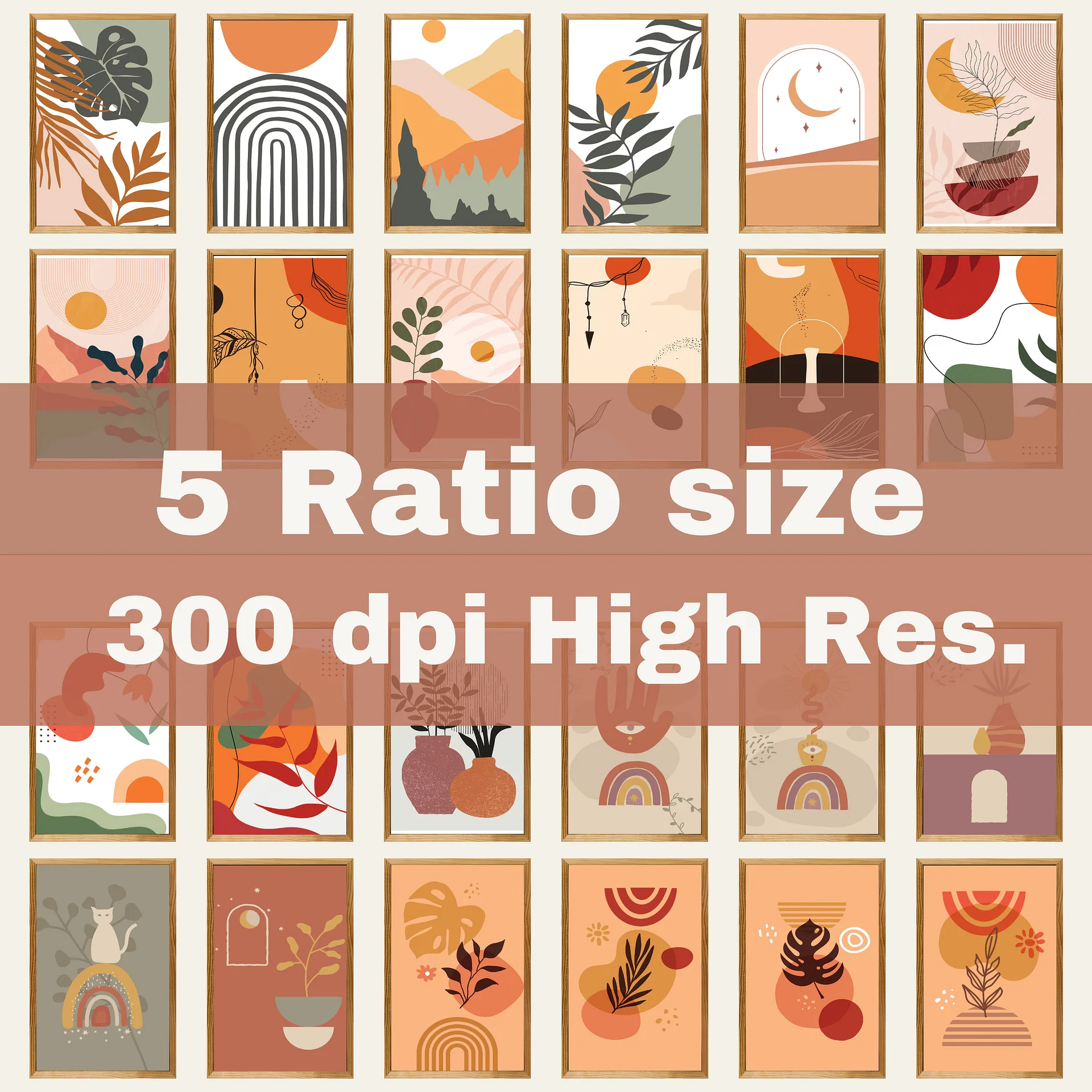 Boho Wall Collage Mega Bundle, Set of 500+ Prints product image (2)