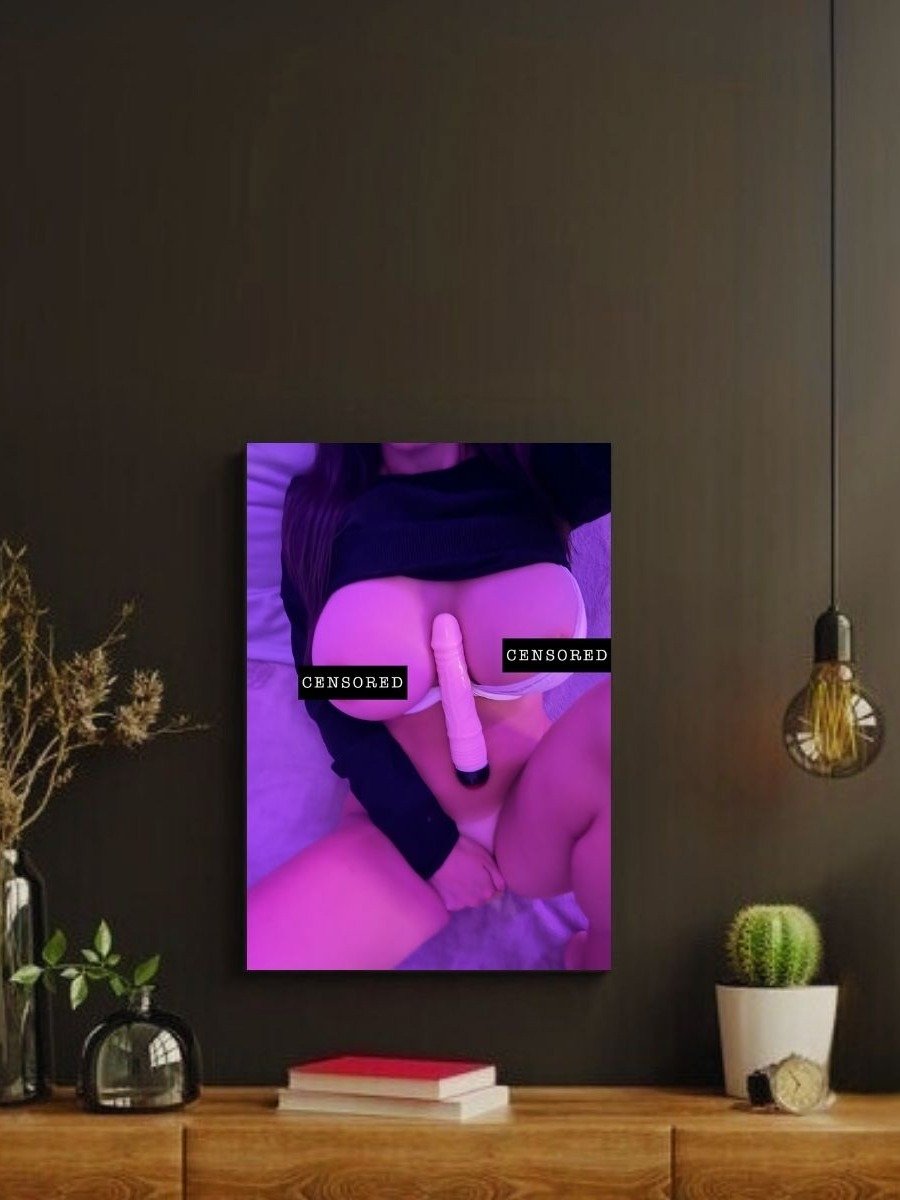 Cosplay Corner x Wavebunny.exe NSFW Metal Print | Purple Cleavage Hold 8x10 Metal Print product image (2)