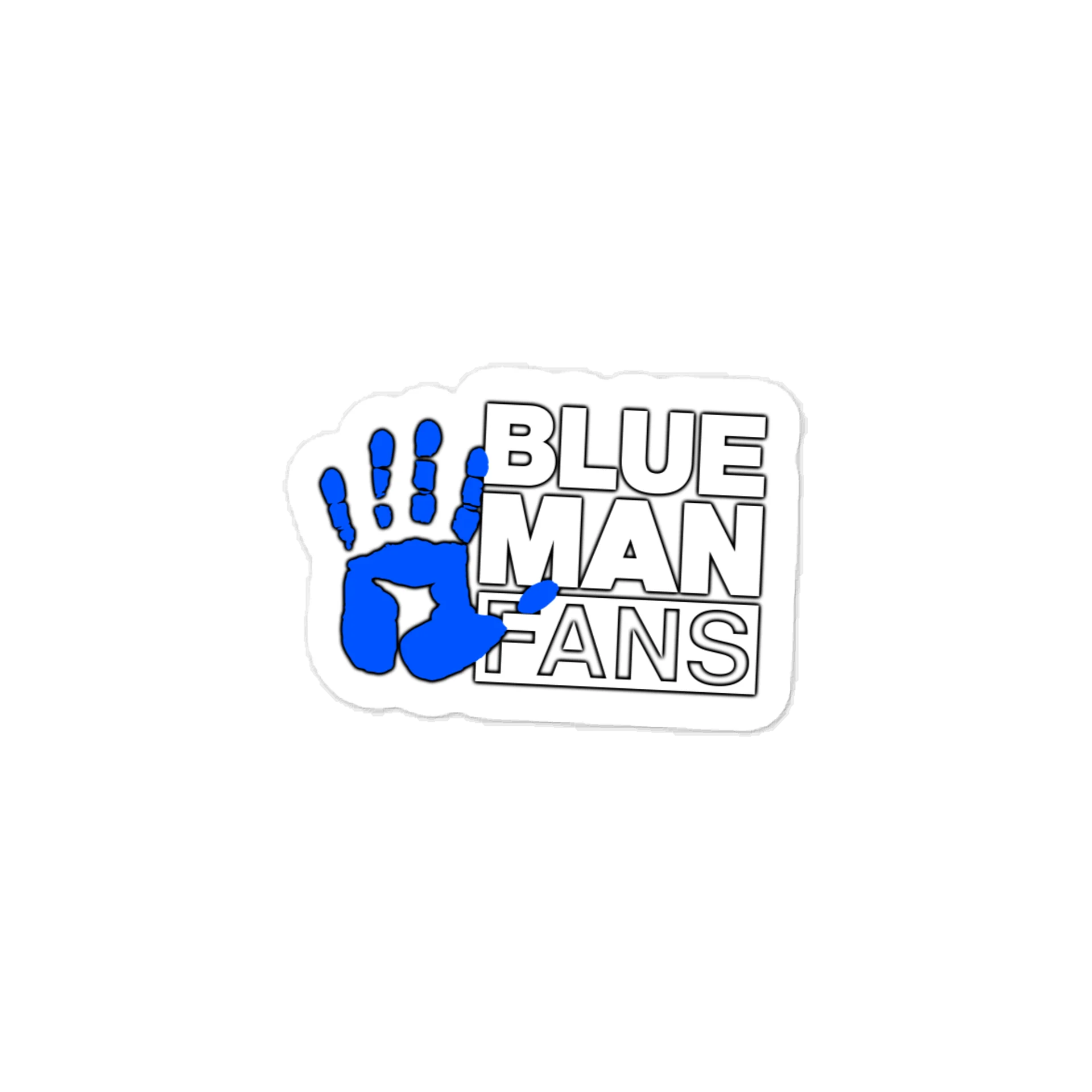 Blue Man Fans Hand Print Vinyl Decal product image (1)