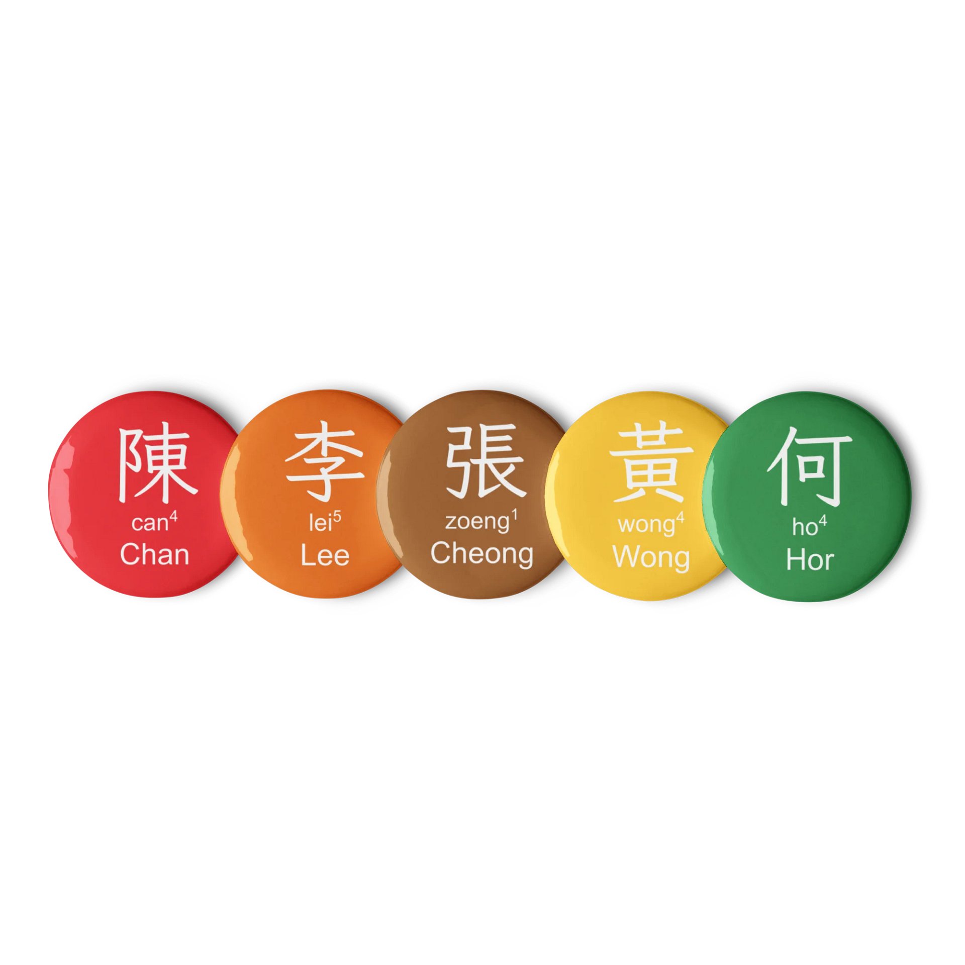 百家姓 Hundred Family Surnames Pin Buttons Set (Cantonese) [Series 1, Multicoloured] product image (2)