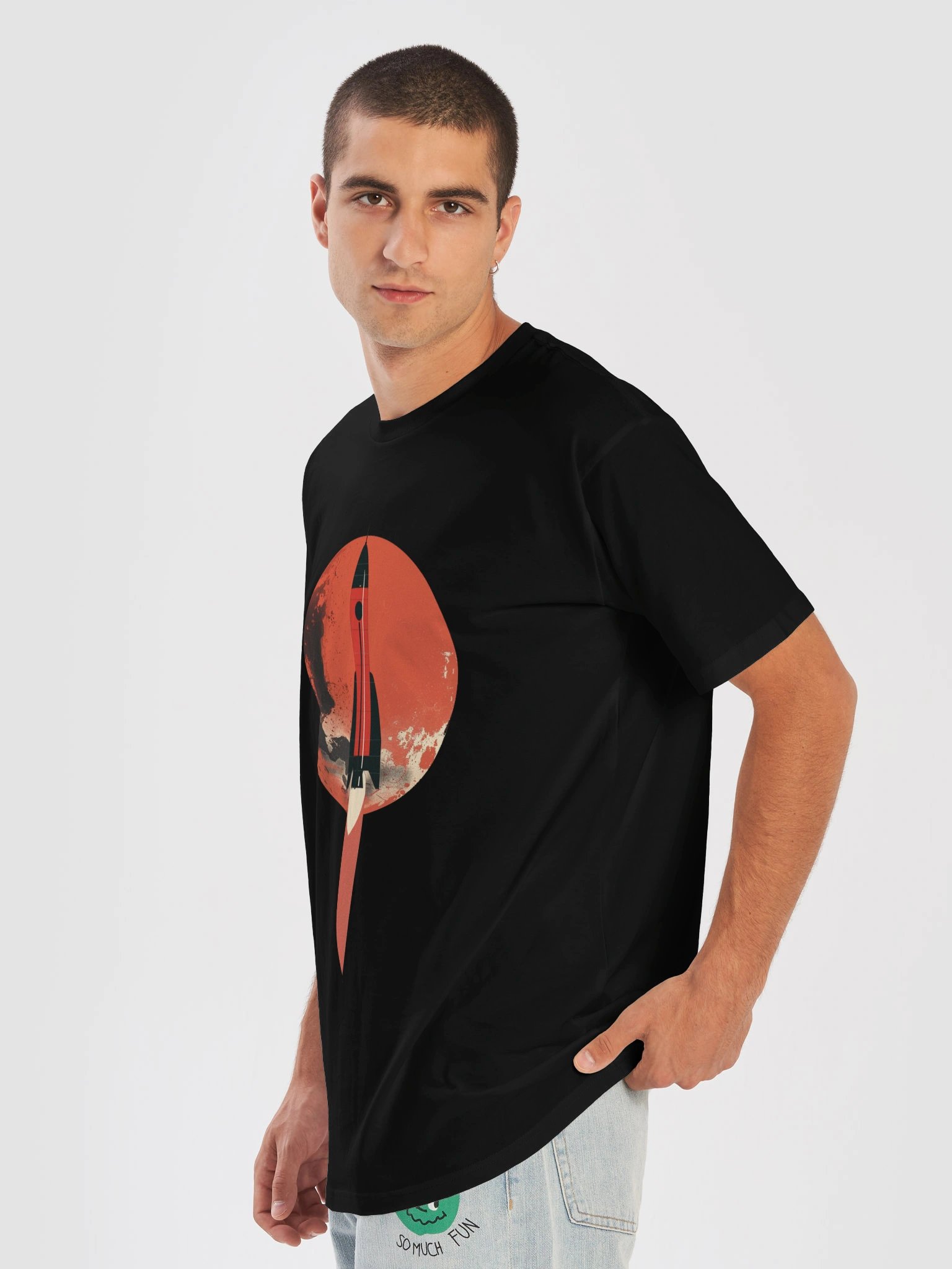 Retro Rocket Space Graphic – Vintage Spacecraft T-Shirt Design product image (20)