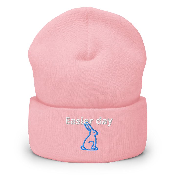 Easter Day Blue Rabbit Cuffed Beanie product image (4)