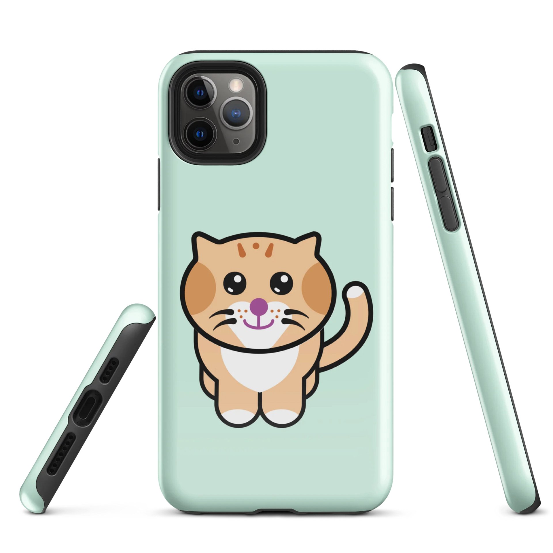 Yogii Kitty Cat iPhone case - light green product image (1)