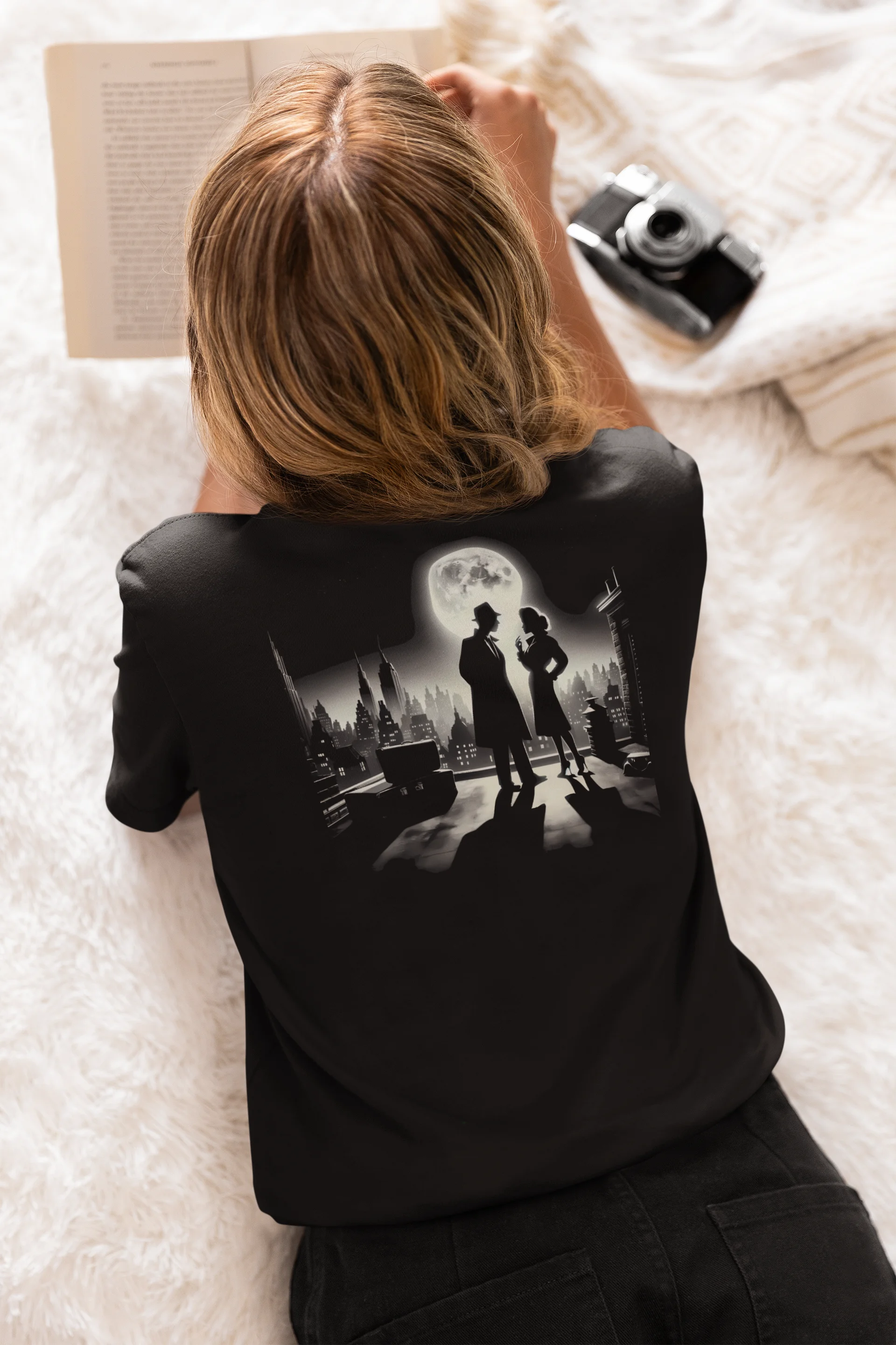 Moonlight Mischief: A Rooftop Rendezvous (Womens Tee) product image (2)