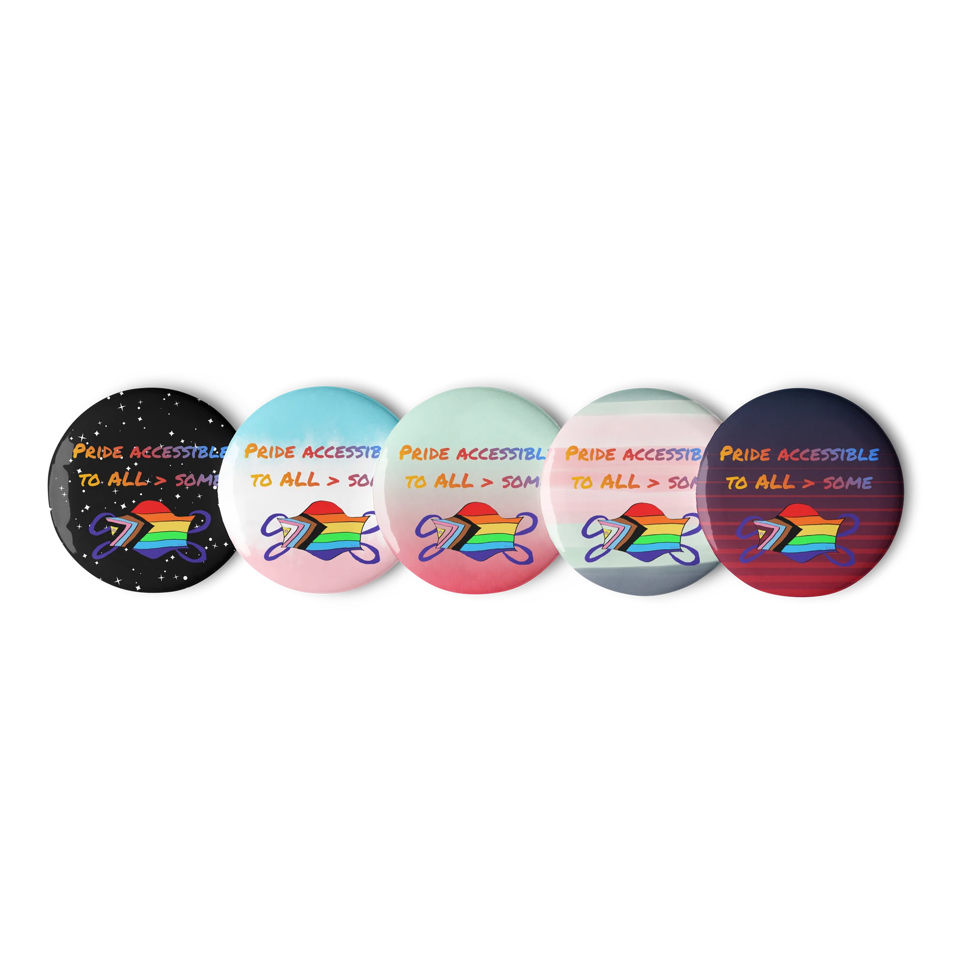 Pride Accessible To All > Some buttons 5 pack product image (1)