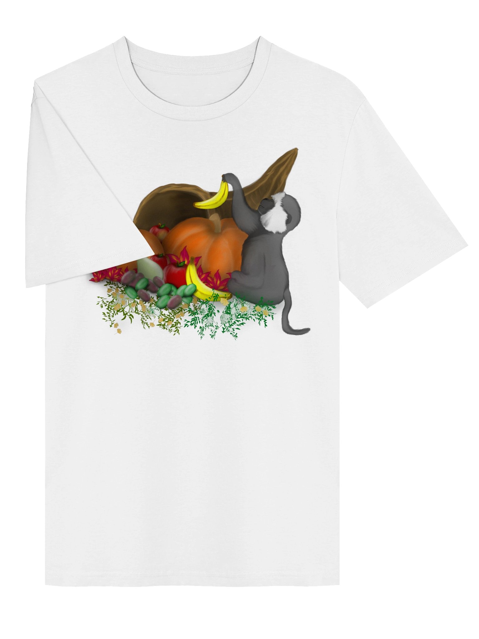 "Monkey and Cornucopia" T-Shirt. Unisex Stanley/Stella Organic Ribbed Neck T-Shirt product image (2)