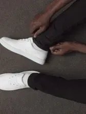 LM Origin™ Bone White Sneakers | Unisex Canvas Shoes product image (2)