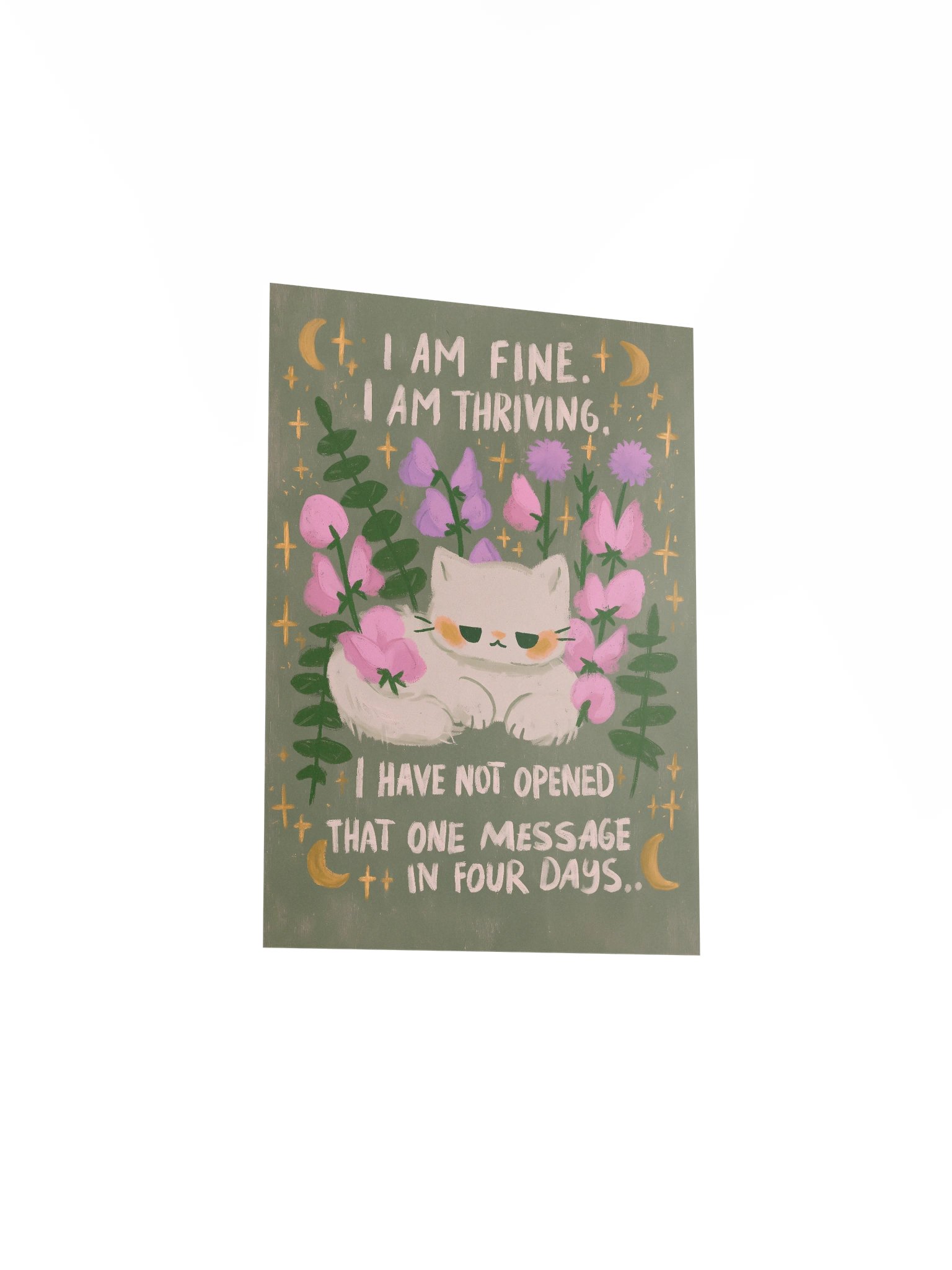 Thriving Cat Floral Mood Poster product image (24)