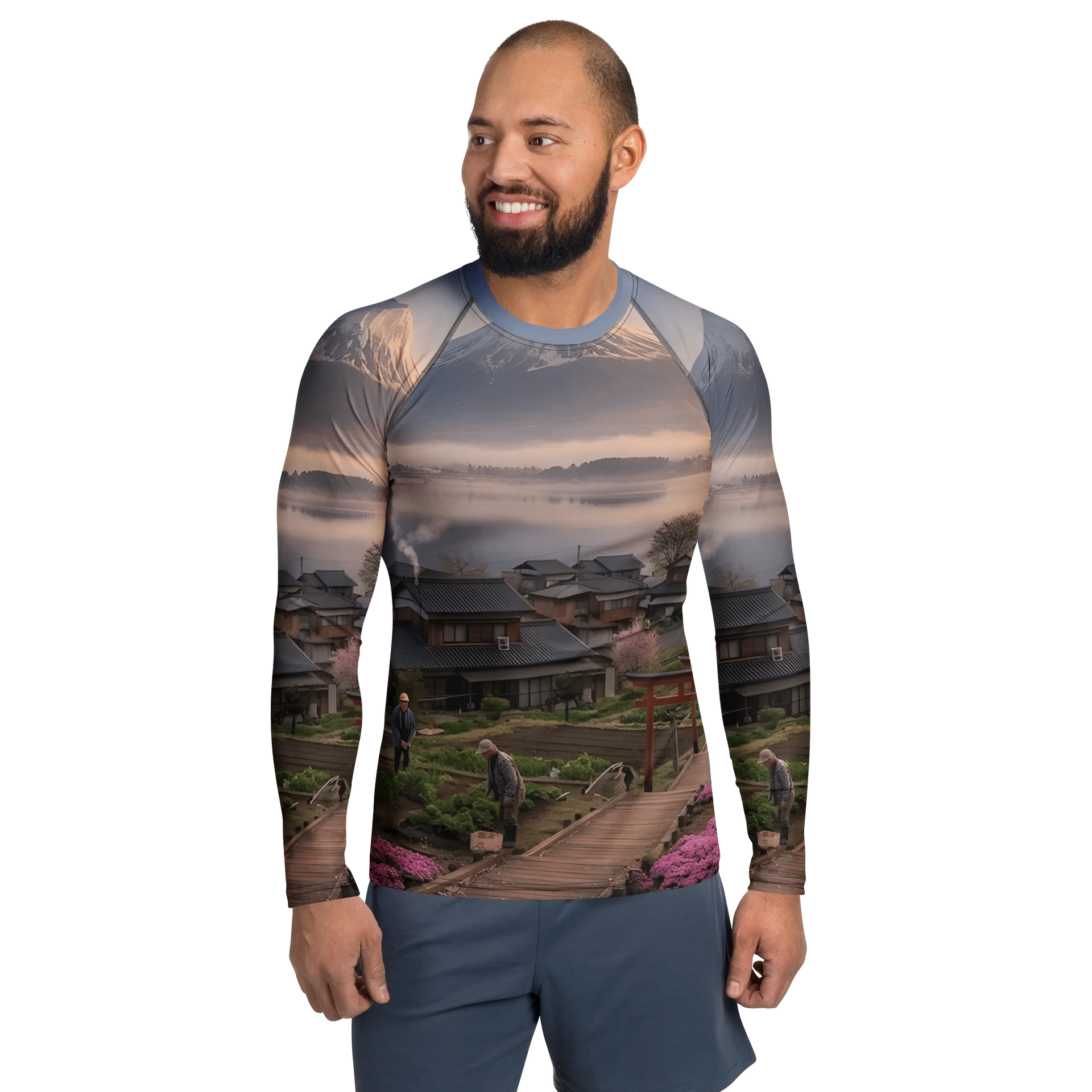 Men's Mount Fuji Long Sleeve Rash Guard | UPF 50+ Sun Protection product image (3)