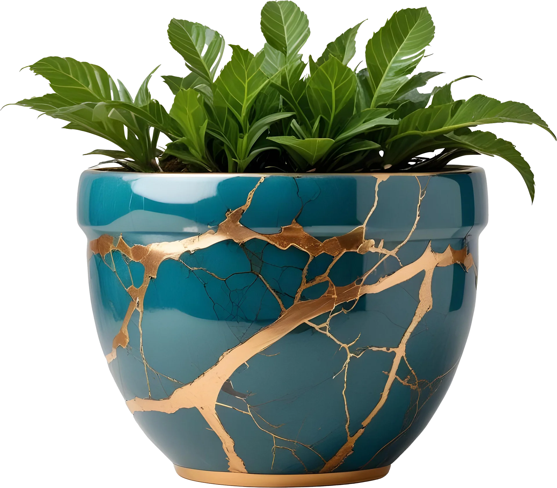 Kintsugi Elegance – Azure Renewal Planter PNG product image (1)