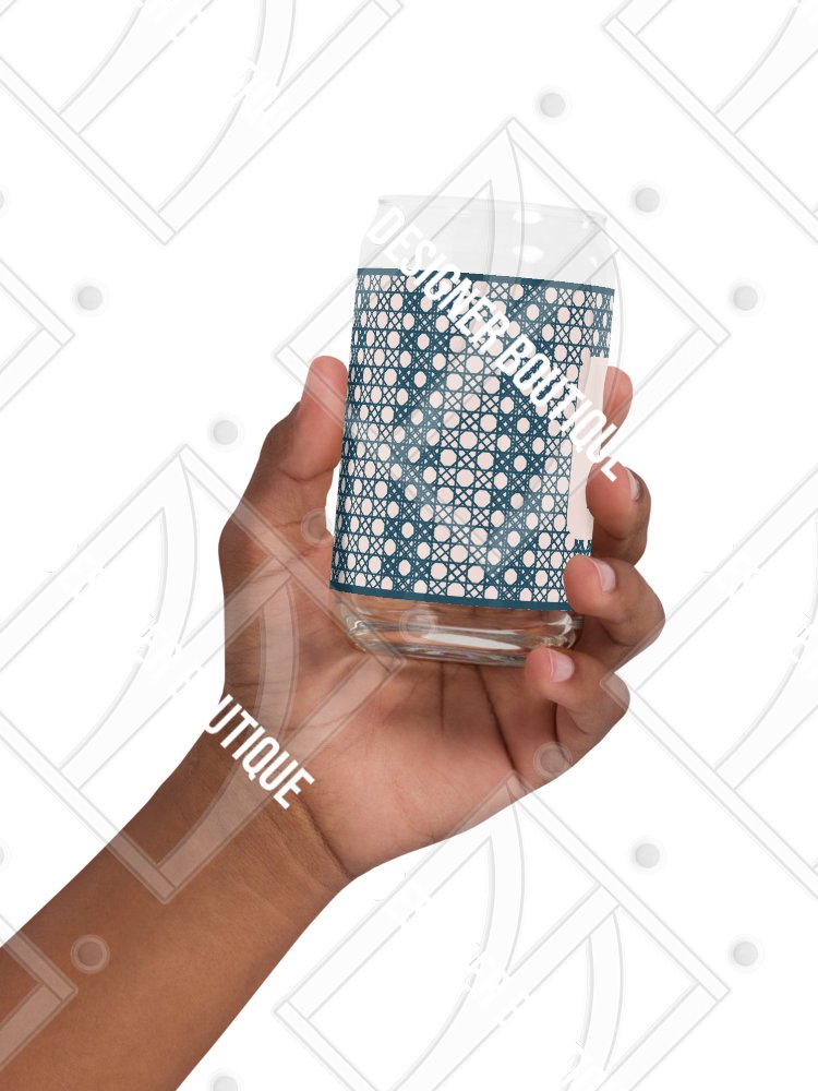 Le Rose Blue Monogram A Can-Shaped Glass product image (6)