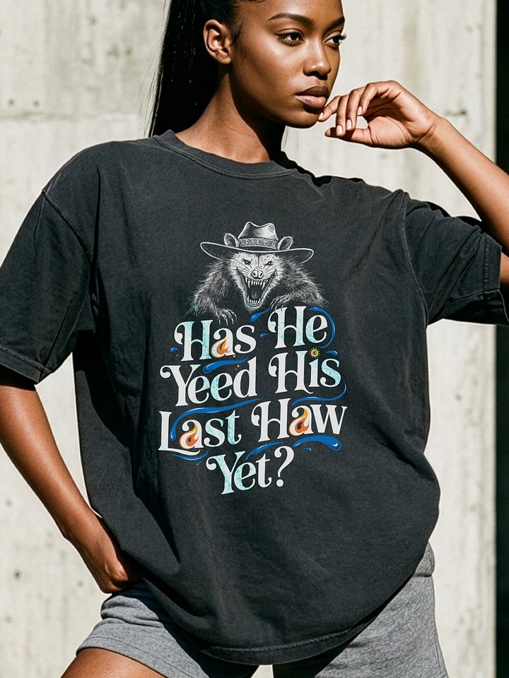 Funny Feral Opossum, Anti Trump Western Is He Dead Yet? T Shirt product image (2)