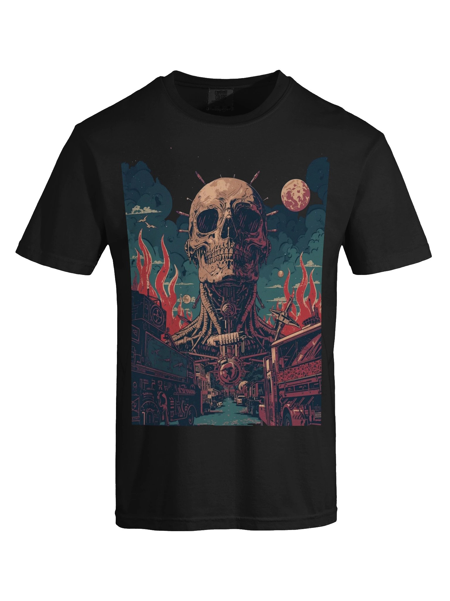 Retro Sci-Fi Skull City Heavyweight T-Shirt product image (2)