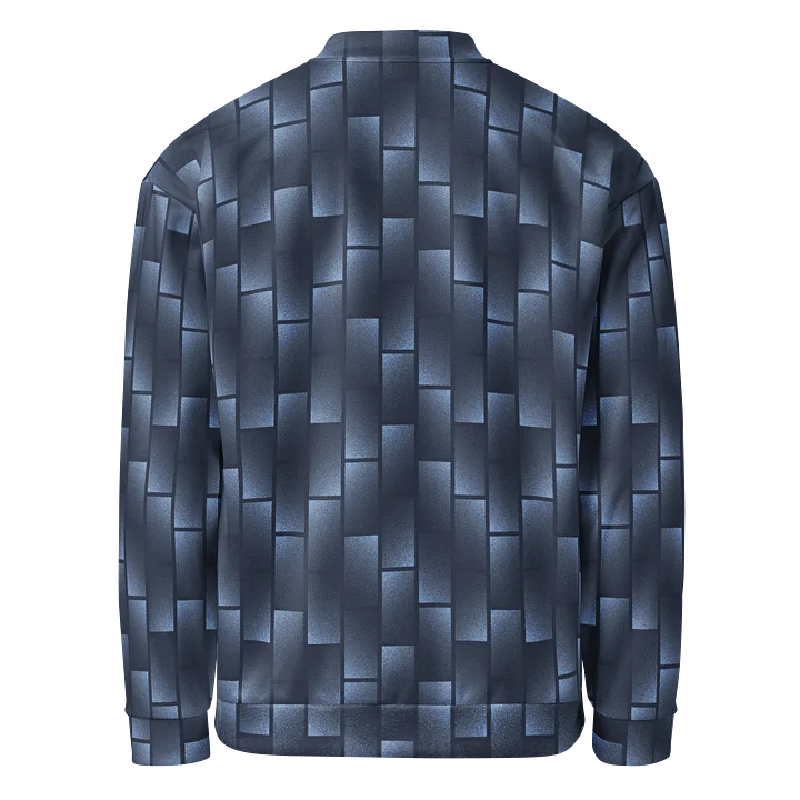 Comfortable Bomber Jacket with Bold Blue Geometry Print product image (2)