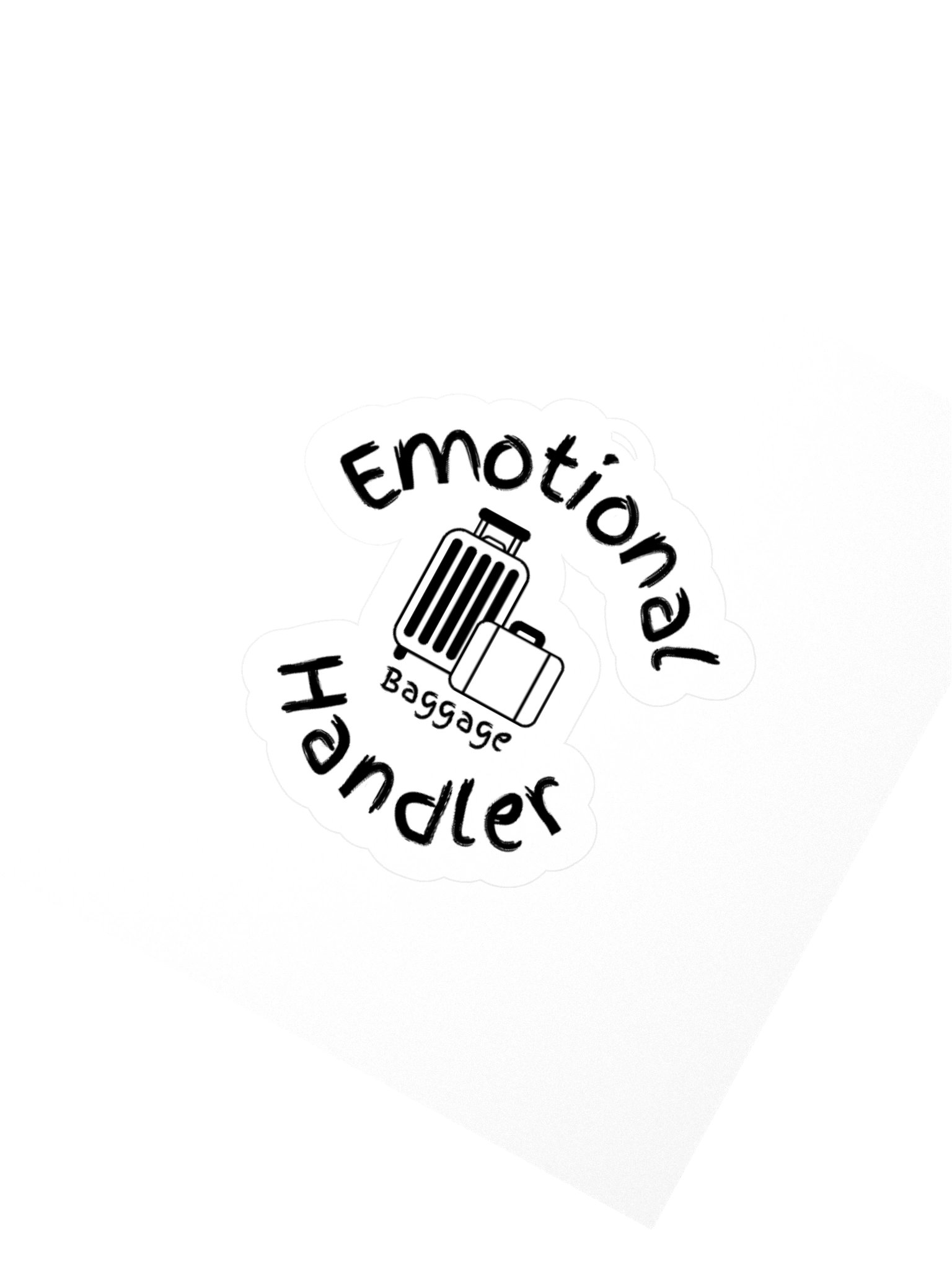 Emotional Baggage Handler Sticker With Baggage graphic-Black and White product image (2)