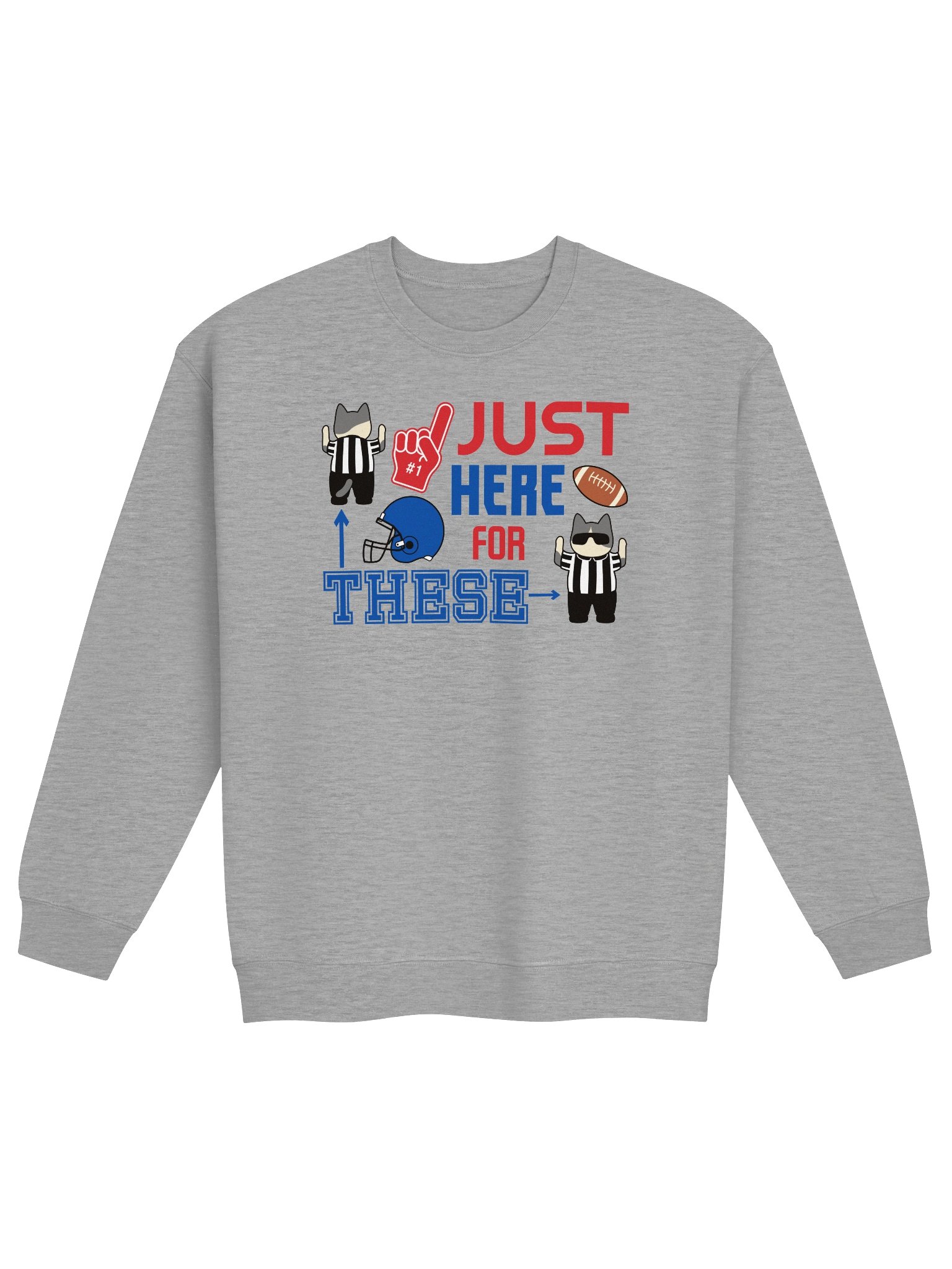 American Football Cat (JUST HERE FOR THESE - touchdown signals) - Unisex Adult Midweight Crewneck Sweatshirt product image (17)