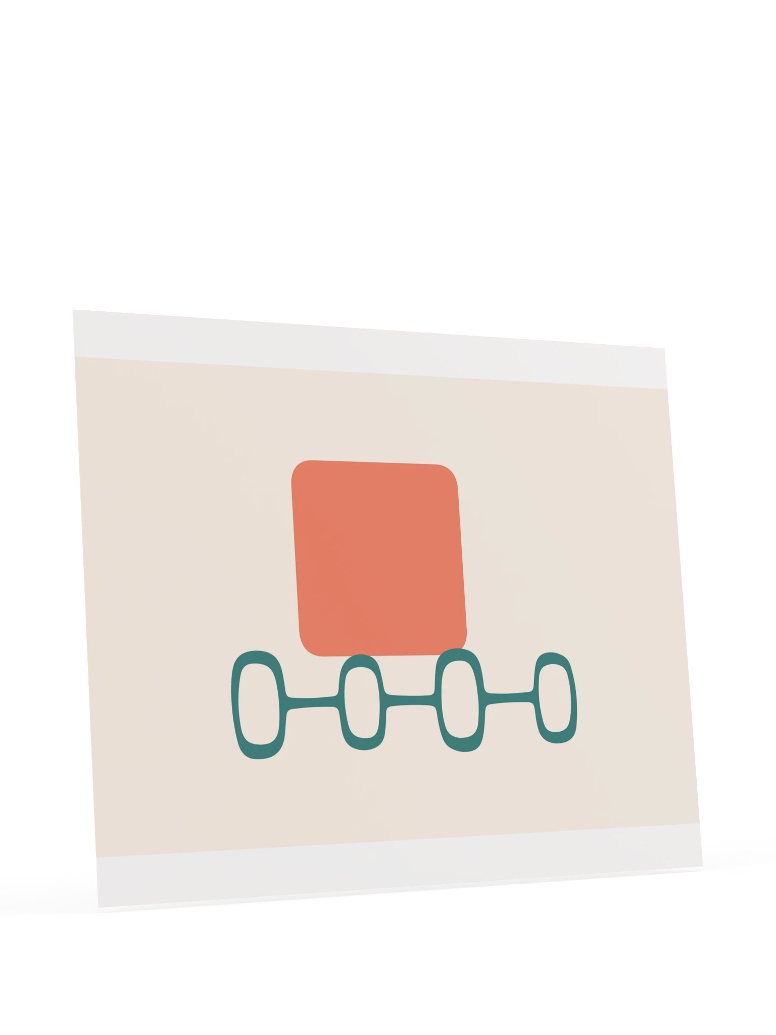 Teal and Coral Mid Century Print | Retro Bathroom Wall Art product image (11)