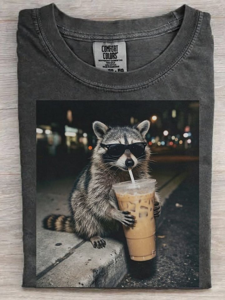 Urban Raccoon Iced Coffee T-Shirt product image (1)