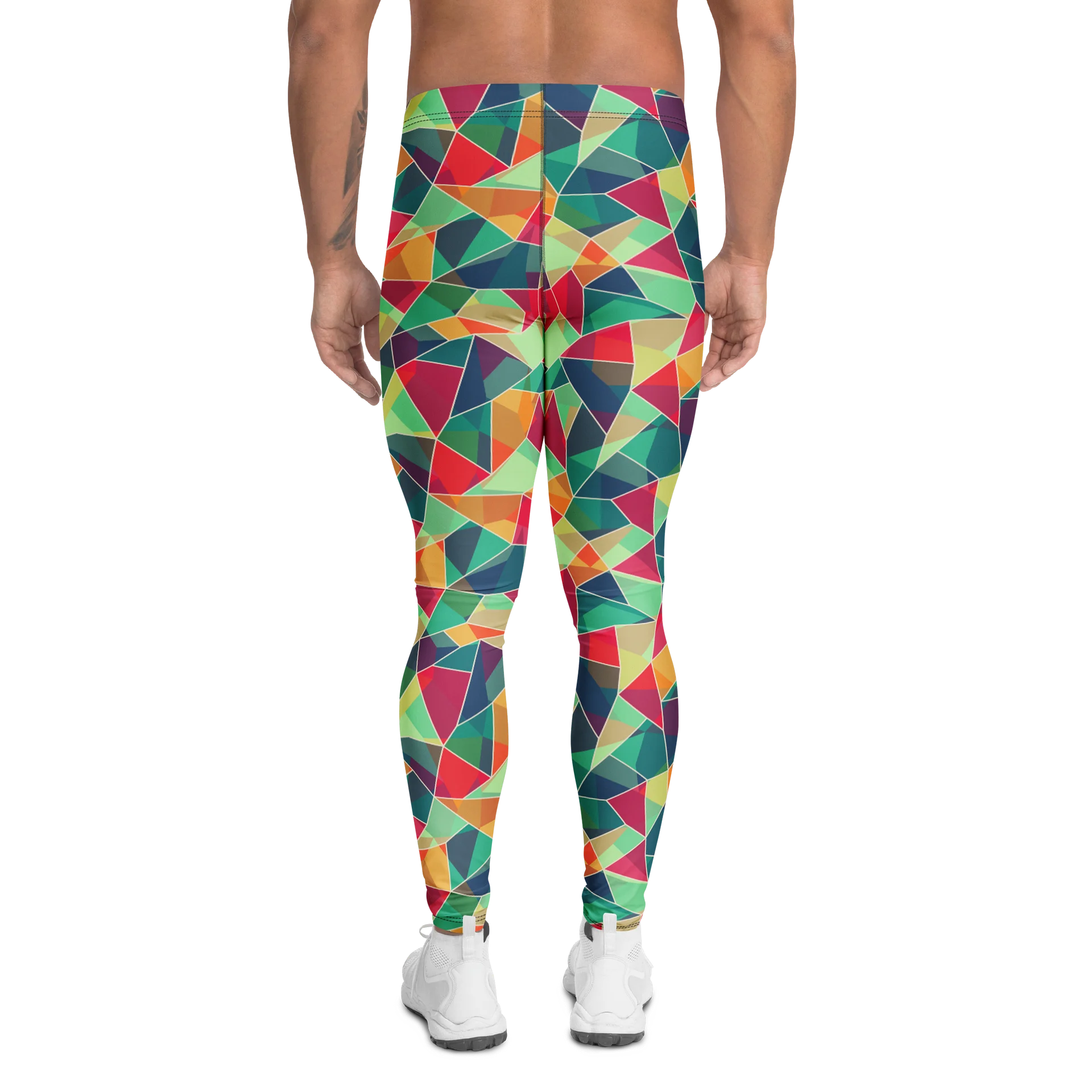 Comfortable Men's Leggings with Geometric Triangle Pattern product image (2)