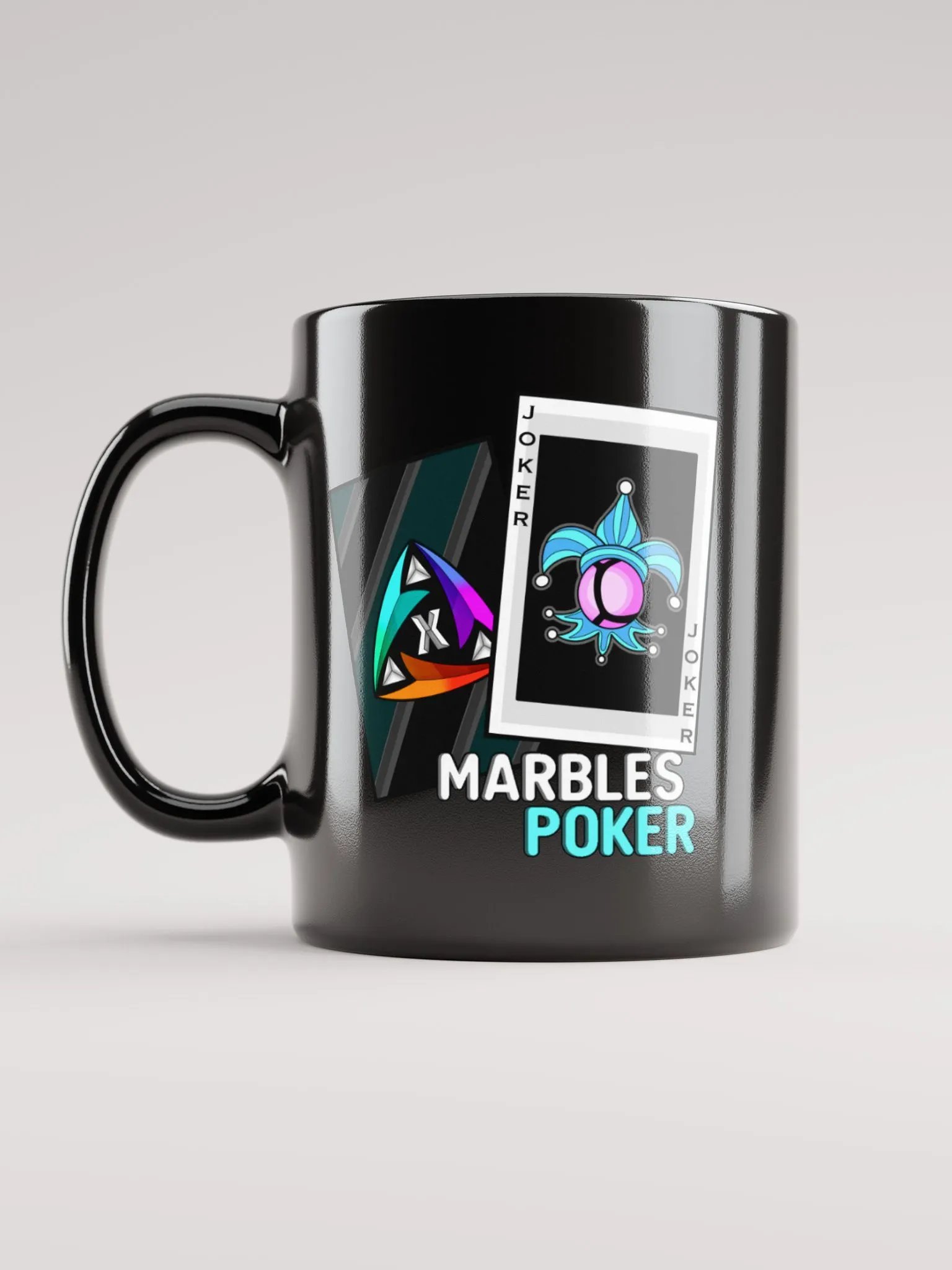 Marbles Poker V2 Black Glossy Mug product image (1)