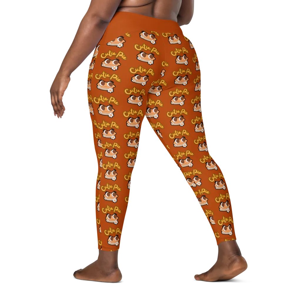 Cutie Pie Orange Print Leggings with Pockets product image (8)