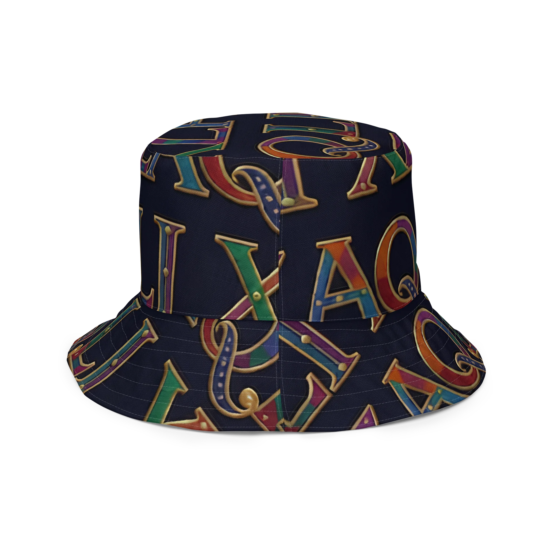 XZAQLI Monogram Bucket Hat (Navy Blue) product image (4)