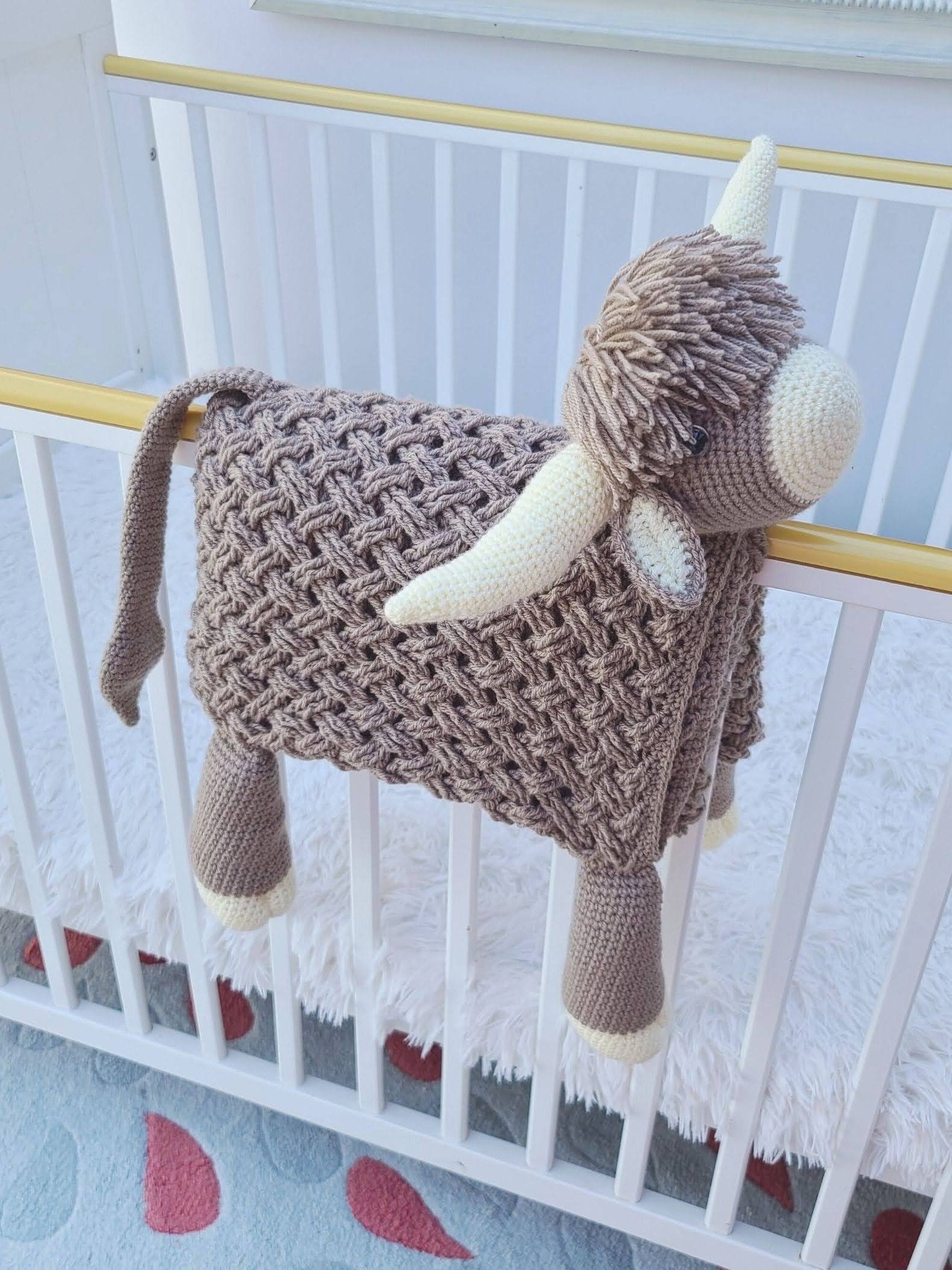Highland Cow Crochet Baby Blanket Pattern | Scottish Afghan (PDF) product image (5)