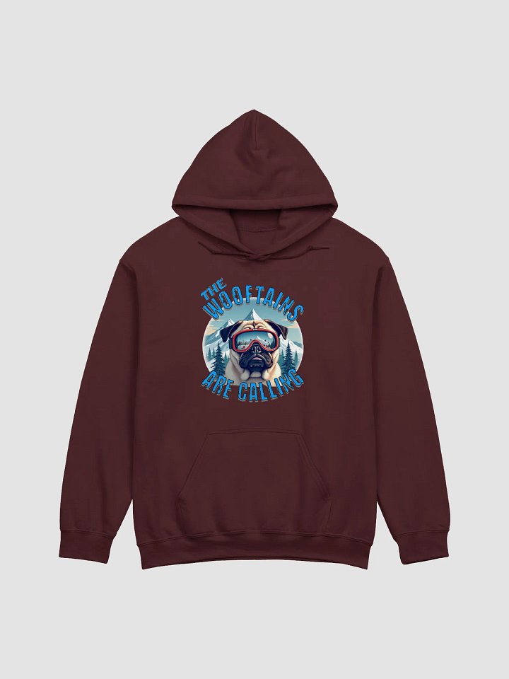 The Wooftains Are Calling Dog Pug Skiing Powder Pup Ski Adventure Hoodie product image (4)