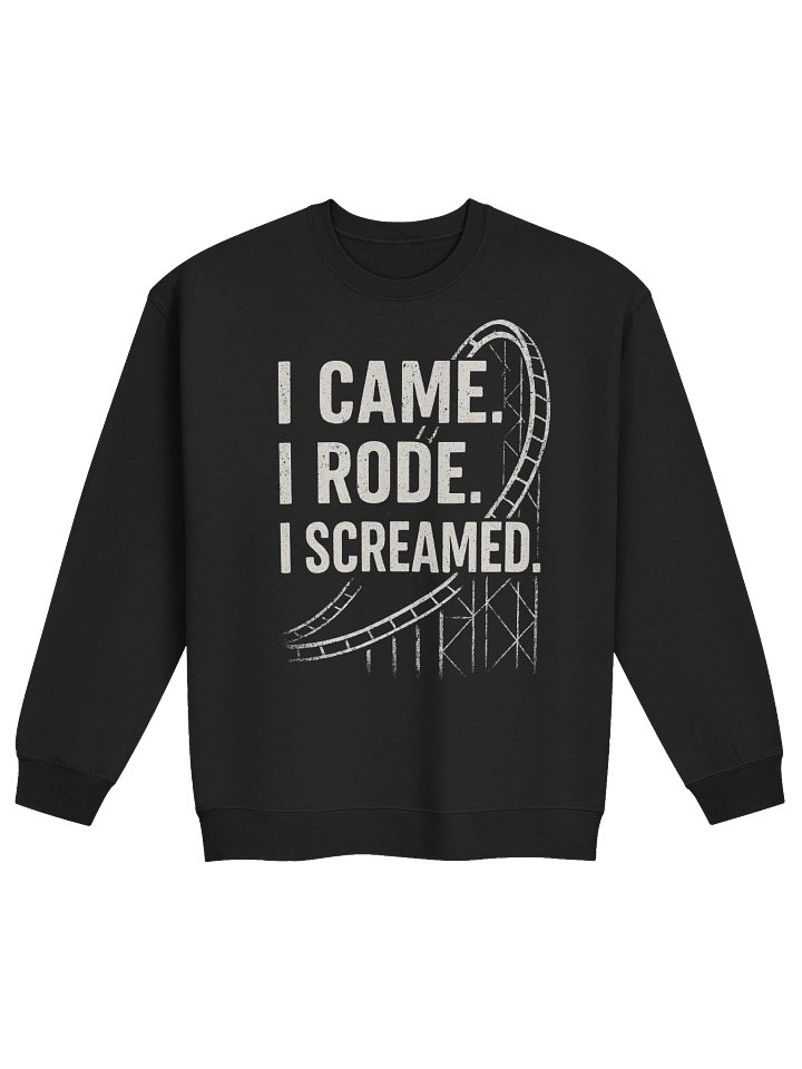 I Came, I Rode, I Screamed – Funny Roller Coaster Sweatshirt for Theme Park Fans product image (1)